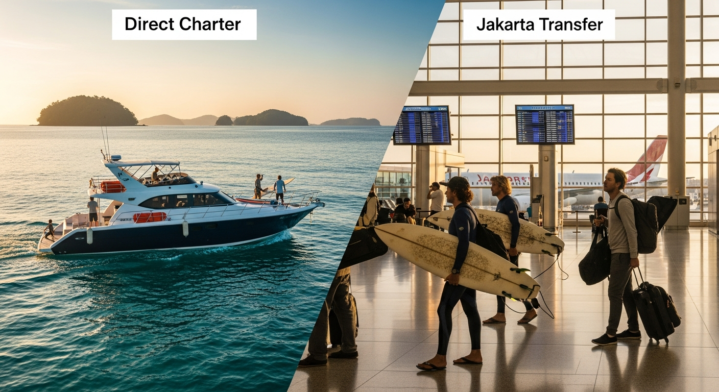Mentawai Surf Charter from Bali in 2027: Direct vs Jakarta Transfer Routes and Price Comparison